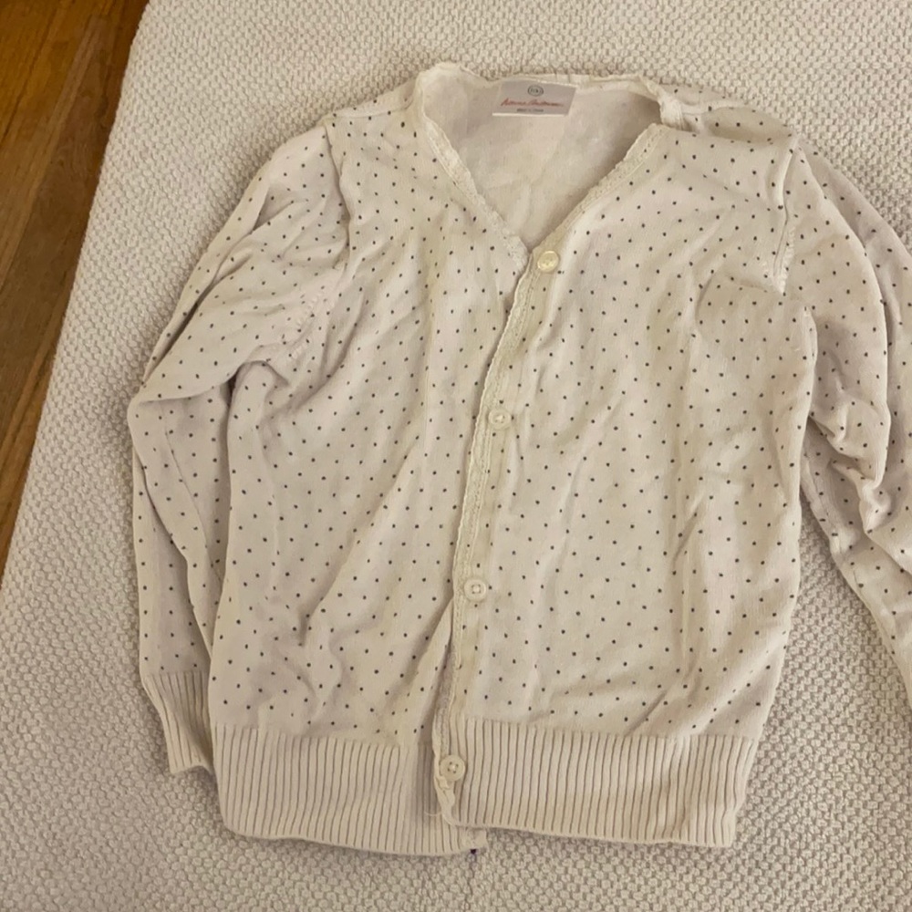 White sweater Hanna Andersson polka dots 100 cm